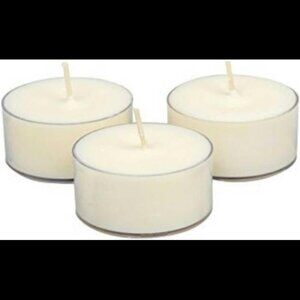 Tealight Candles - 25 Unscented - All Natural Color - Clear Cup Candles